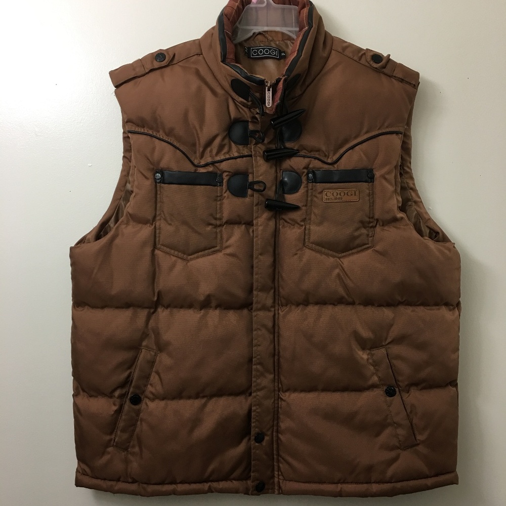 COOGI Brown Puffer Vest XL